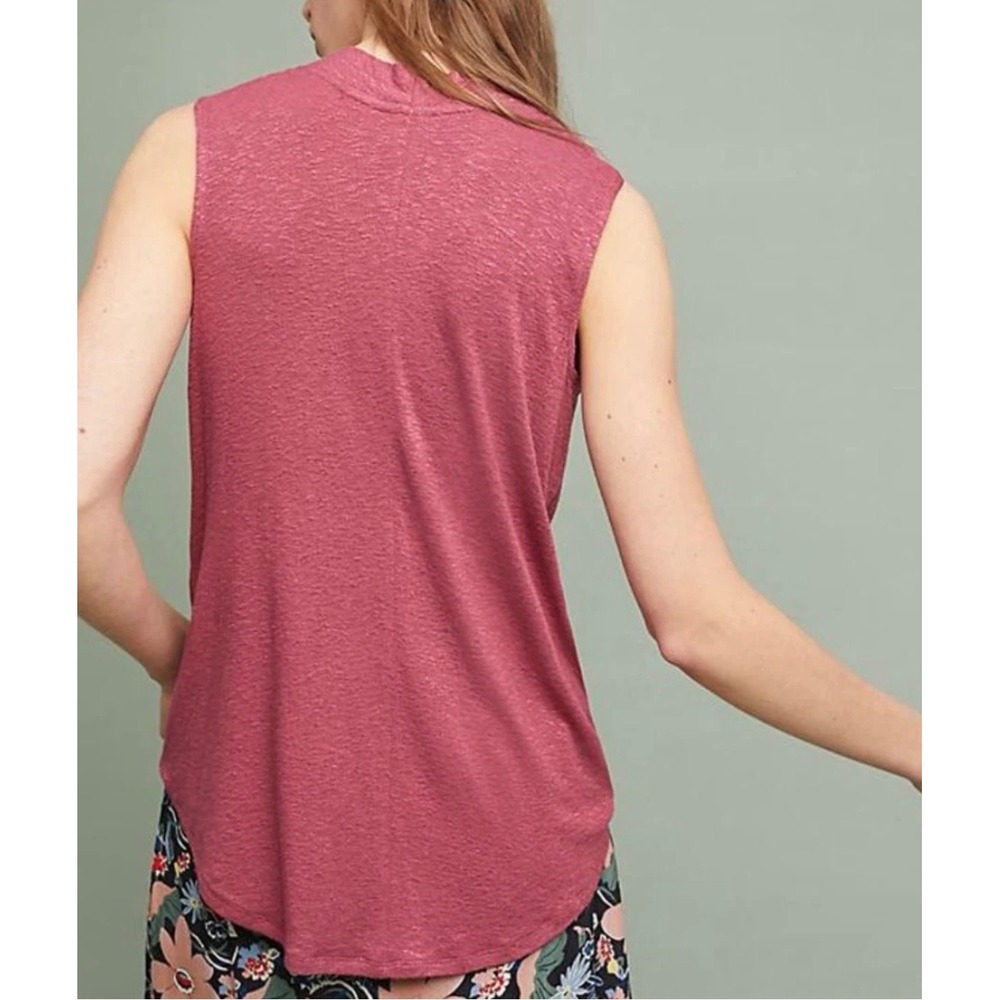Anthropologie Akemi + Kin Cowl Neck Sleeveless Top Berry Red Knit Medium - Picture 2 of 9